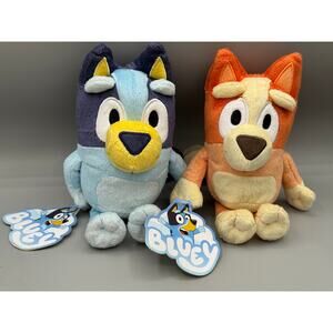 Bluey Set of 2 Mini Plush Toy Dolls - Bandit + Chilli Heeler NEW